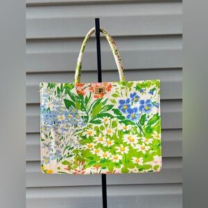 Vintage 60’s Margaret Smith Beautifully Floral Cotton Top Handle Purse